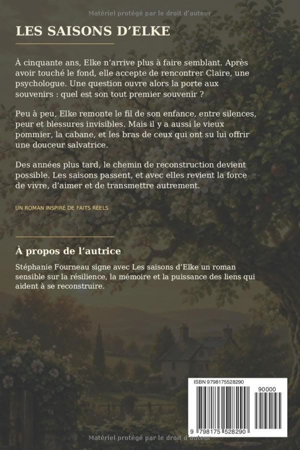 Quatrième de couverture du roman.